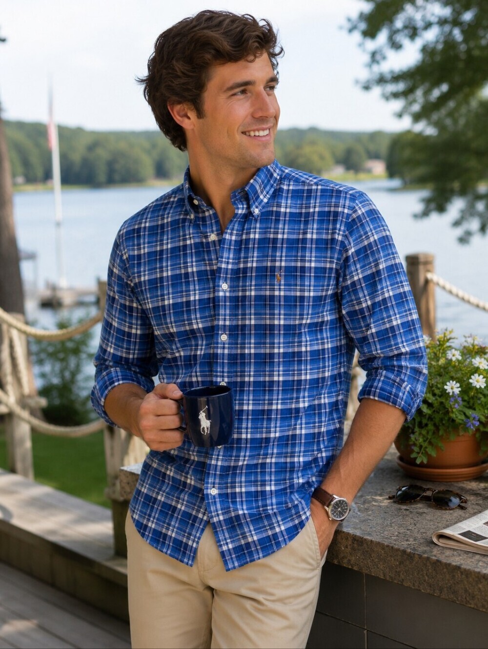 Polo Ralph Lauren Men's Custom Fit Plaid Button-Down Shirt – Size Small – New